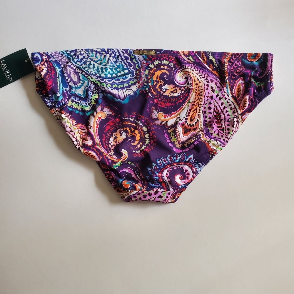 NWT Lauren Ralph Lauren Paisley Print Hipster Bikini Bottom - Picture 5 of 11